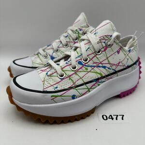 CONVERSE Women's 5 RUN STAR HIKE Low Rainbow Splatter Paint 571873C